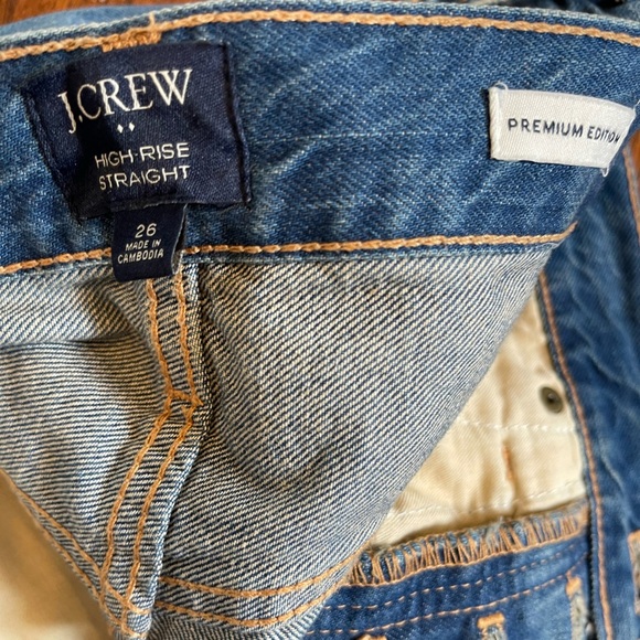 J. Crew Premium Straight high waisted button fly jeans size 26 - Picture 9 of 9